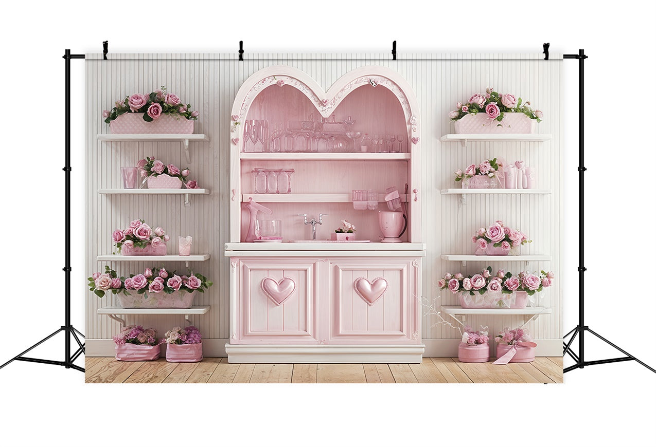 Sfondo Di San Valentino Sfondo Di Decorazioni Per La Cucina Con Rose Rosa BRP12-236