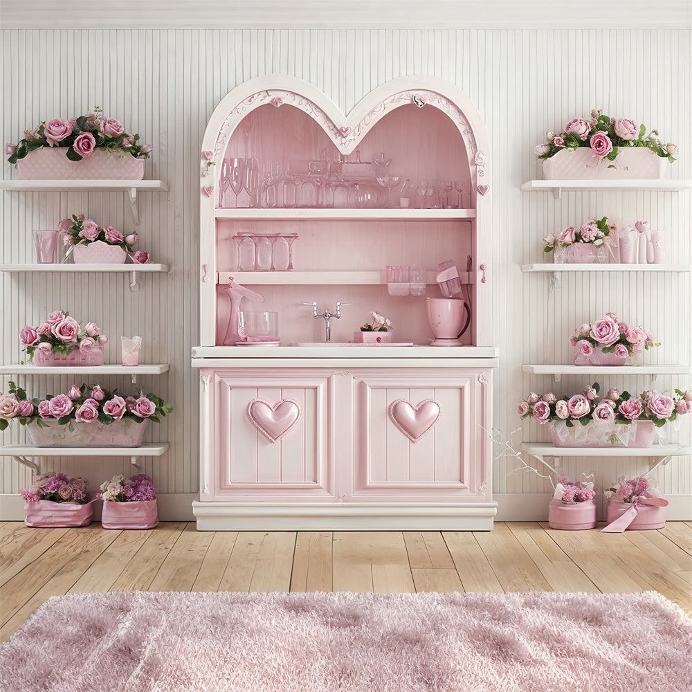 Sfondo Di San Valentino Sfondo Di Decorazioni Per La Cucina Con Rose Rosa BRP12-236