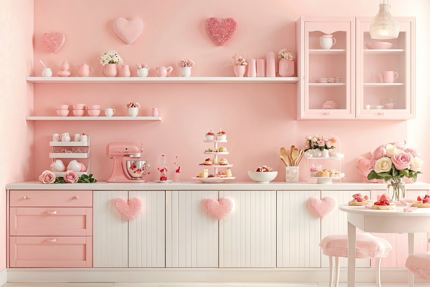Sfondo Per Foto Di San Valentino Sfondo Per Scaffali A Forma Di Cuore Rosa Da Cucina BRP12-239
