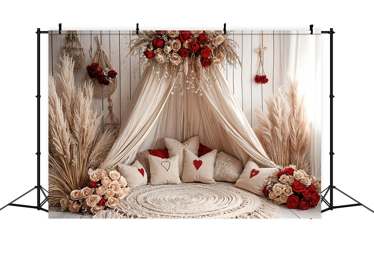 Fondali Fotografia San Valentino Boho Canopy Rose Decor Fondale BRP12-254