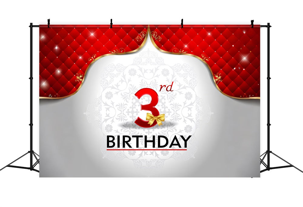 Sfondo Festa Di Compleanno Scintillante Rosso Dorato Terzo Sfondo BRP12-287