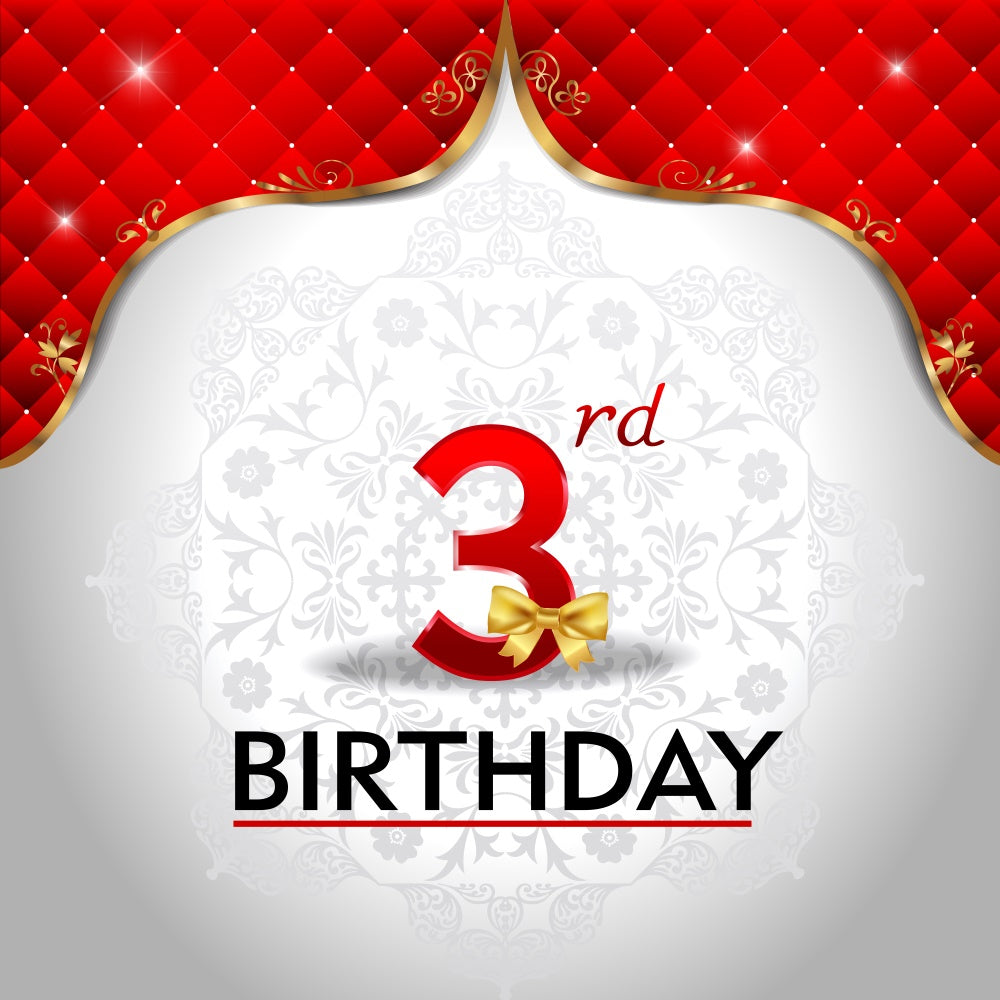 Sfondo Festa Di Compleanno Scintillante Rosso Dorato Terzo Sfondo BRP12-287