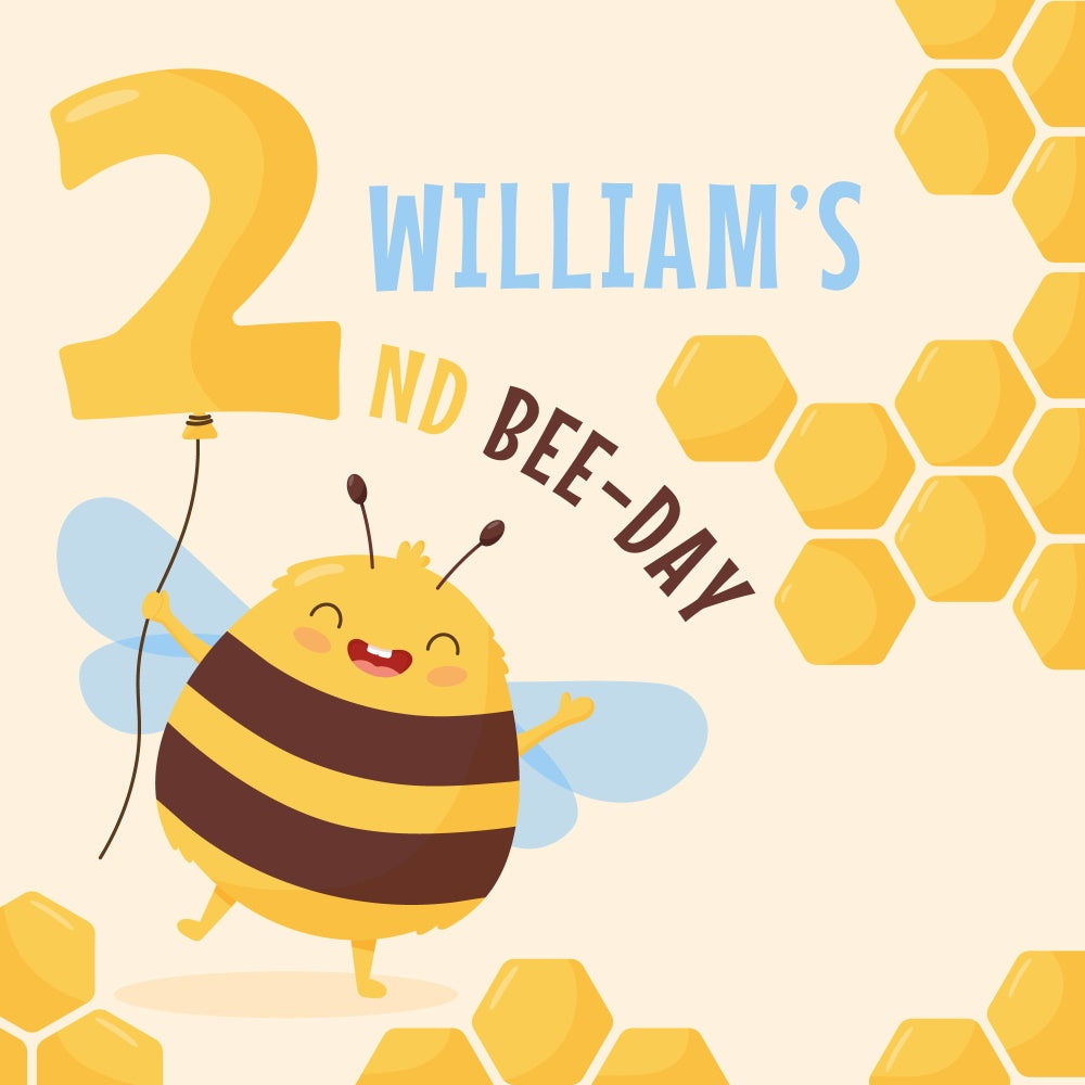 Fondali Di Compleanno Personalizzati Sfondo Per La Celebrazione Di Due Anni Del Giorno Delle Api BRP12-294