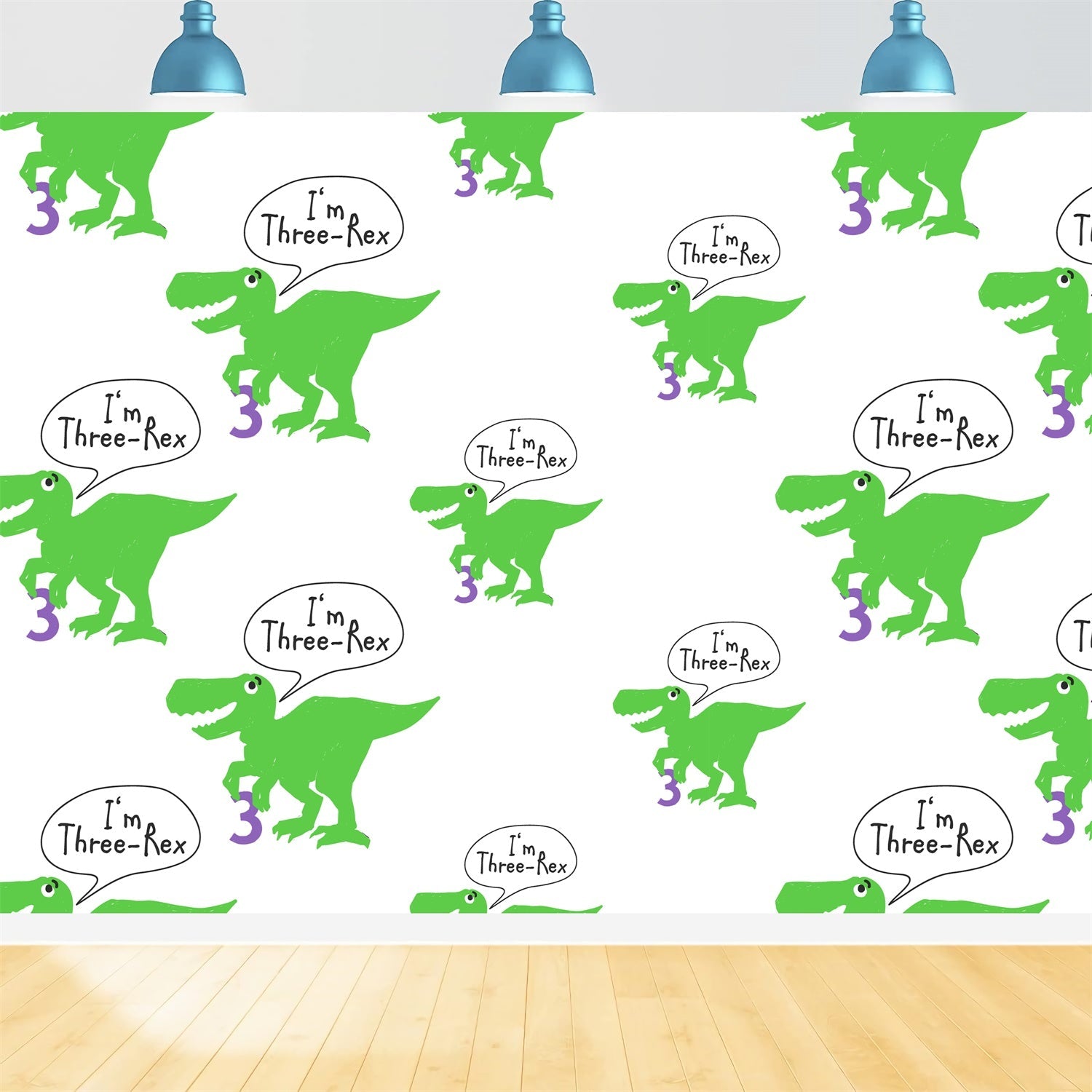 Sfondo Di Compleanno Personalizzato Motivo Dinosauro Sfondo Three-Rex BRP12-296