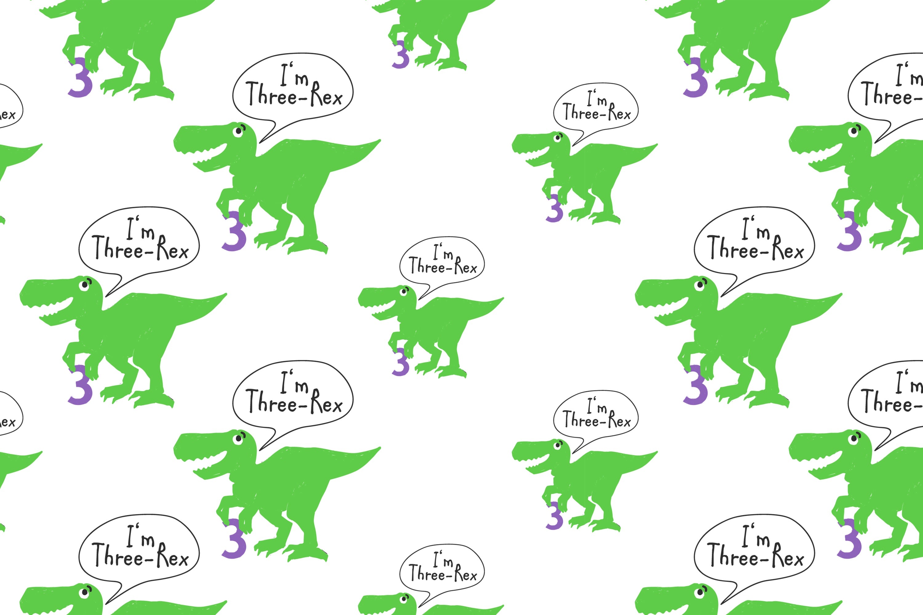 Sfondo Di Compleanno Personalizzato Motivo Dinosauro Sfondo Three-Rex BRP12-296