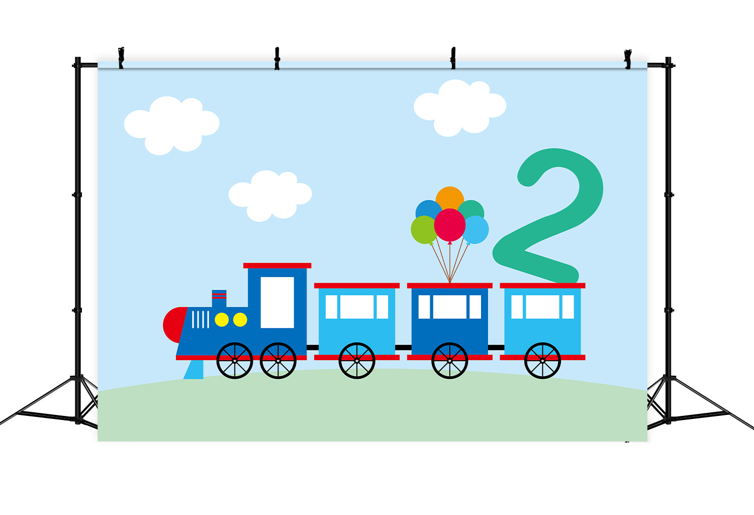 Sfondo Personalizzato Per Lo Sfondo Delle Decorazioni Dei Palloncini Del Treno Di Compleanno BRP12-298
