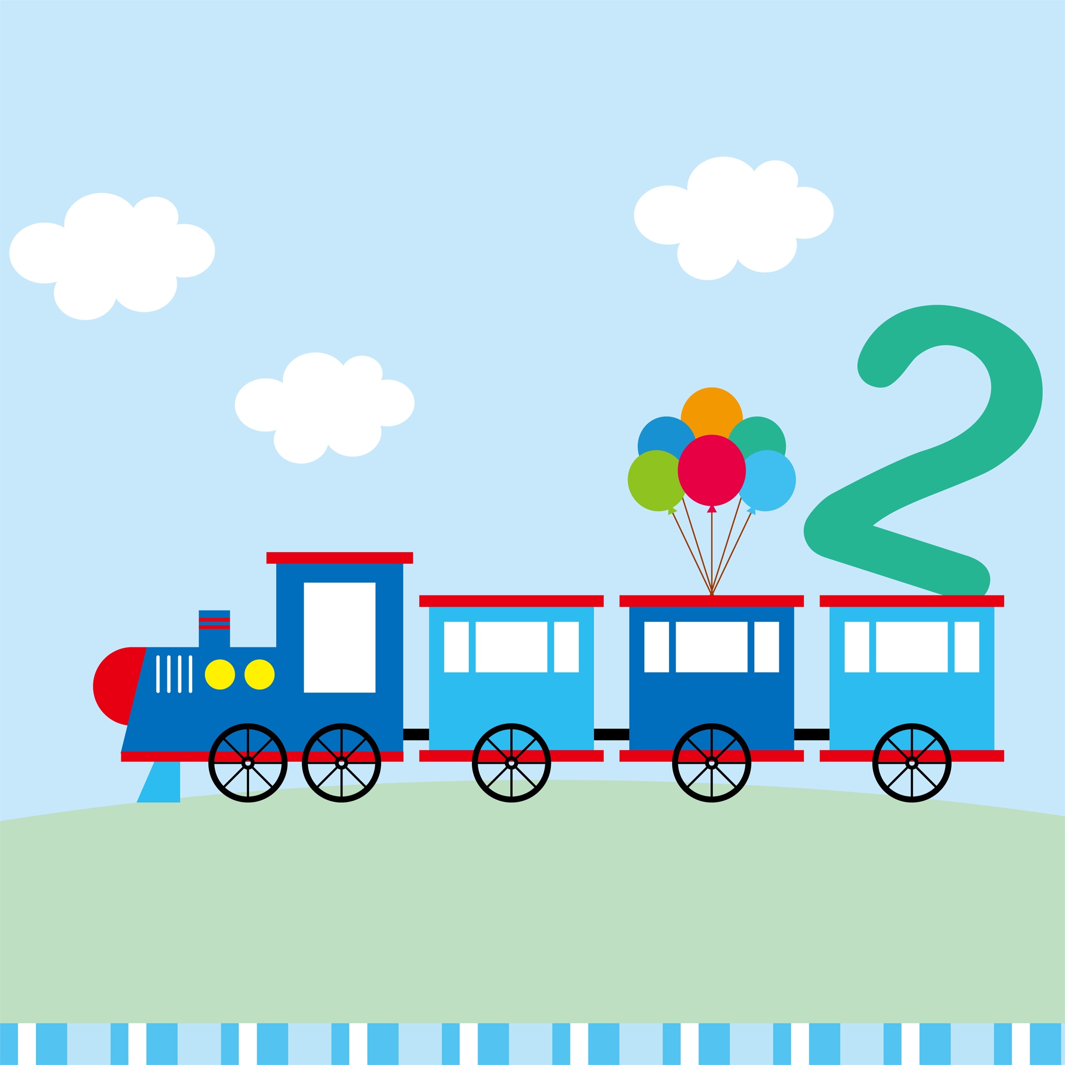 Sfondo Personalizzato Per Lo Sfondo Delle Decorazioni Dei Palloncini Del Treno Di Compleanno BRP12-298