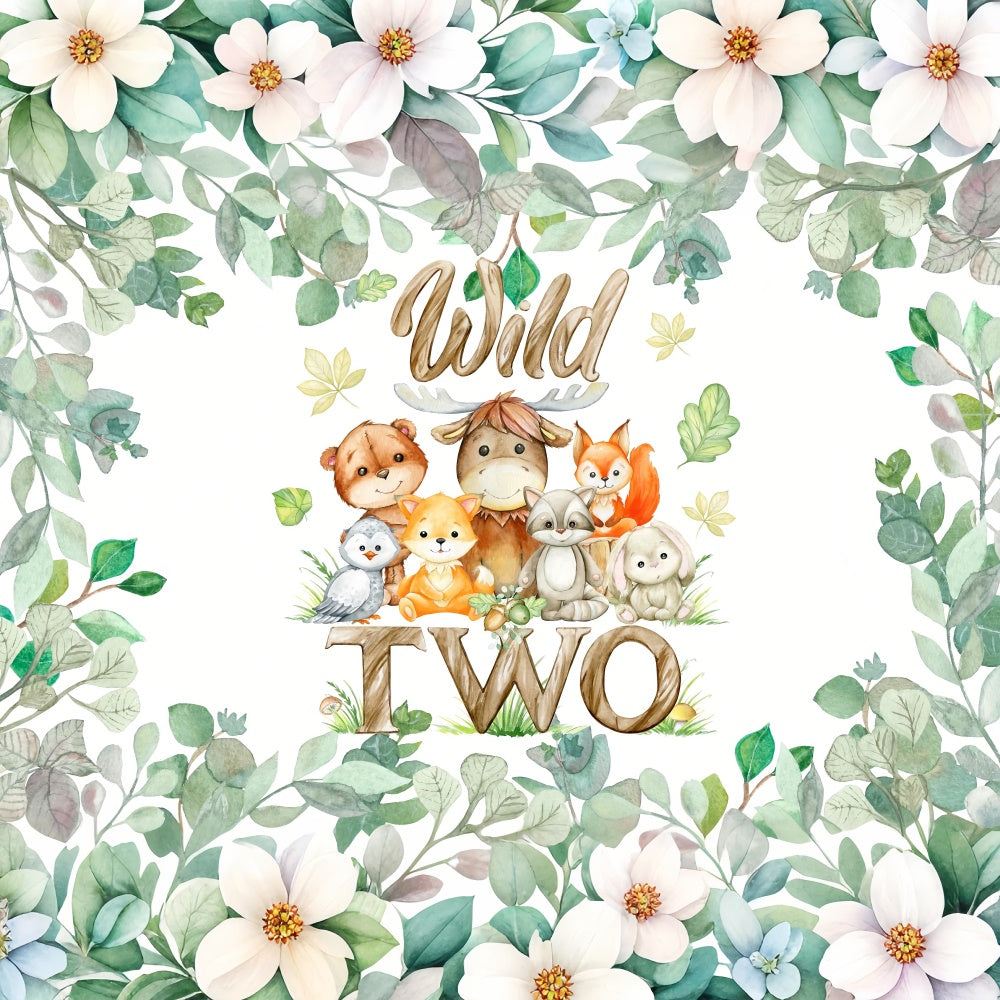 Sfondo Di Compleanno Personalizzato Sfondo Di Animali Della Foresta Selvaggia BRP12-303