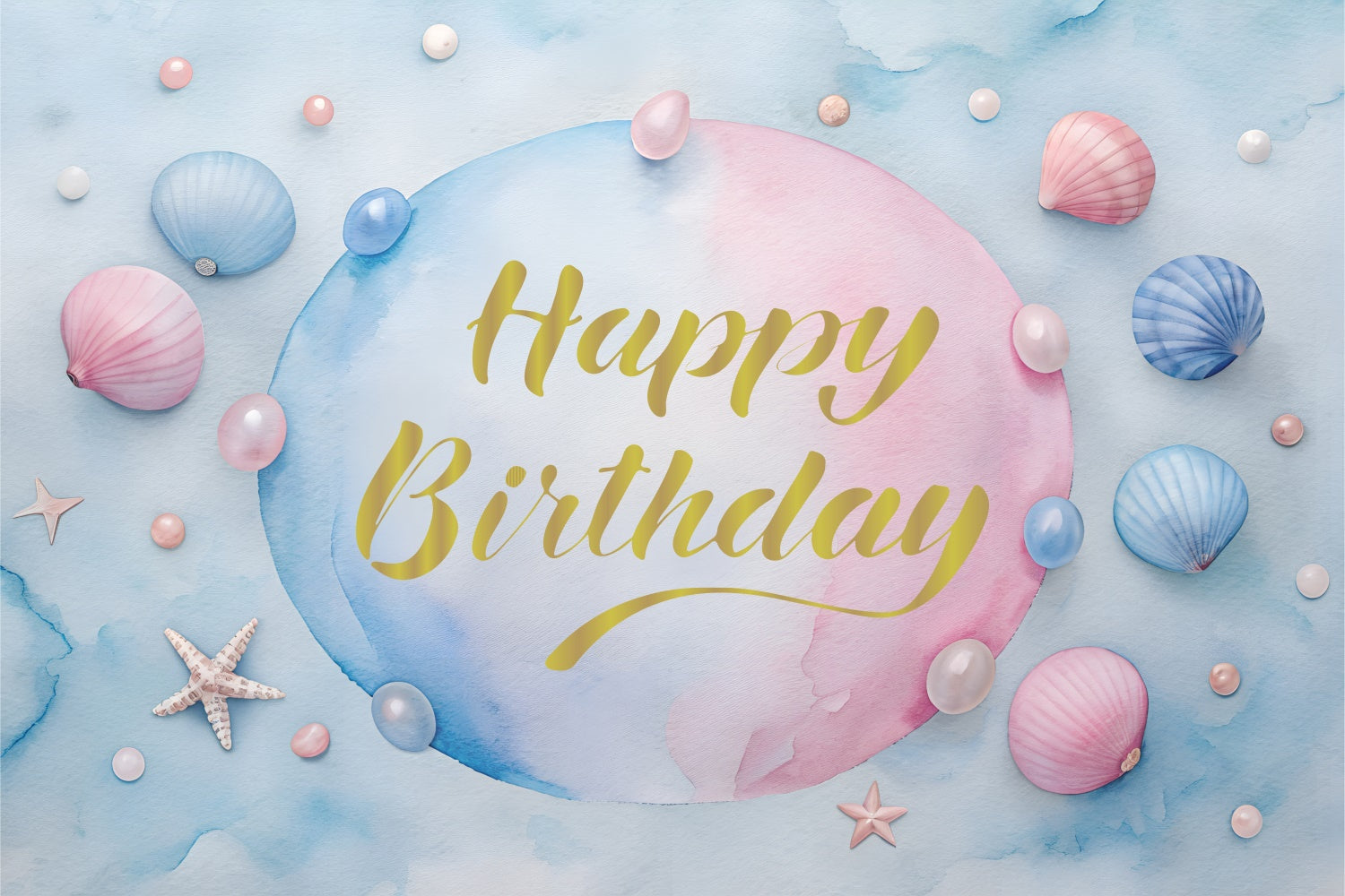 Sfondo Personalizzato Per Festa Di Compleanno Sfondo Pastello Con Conchiglia BRP12-305