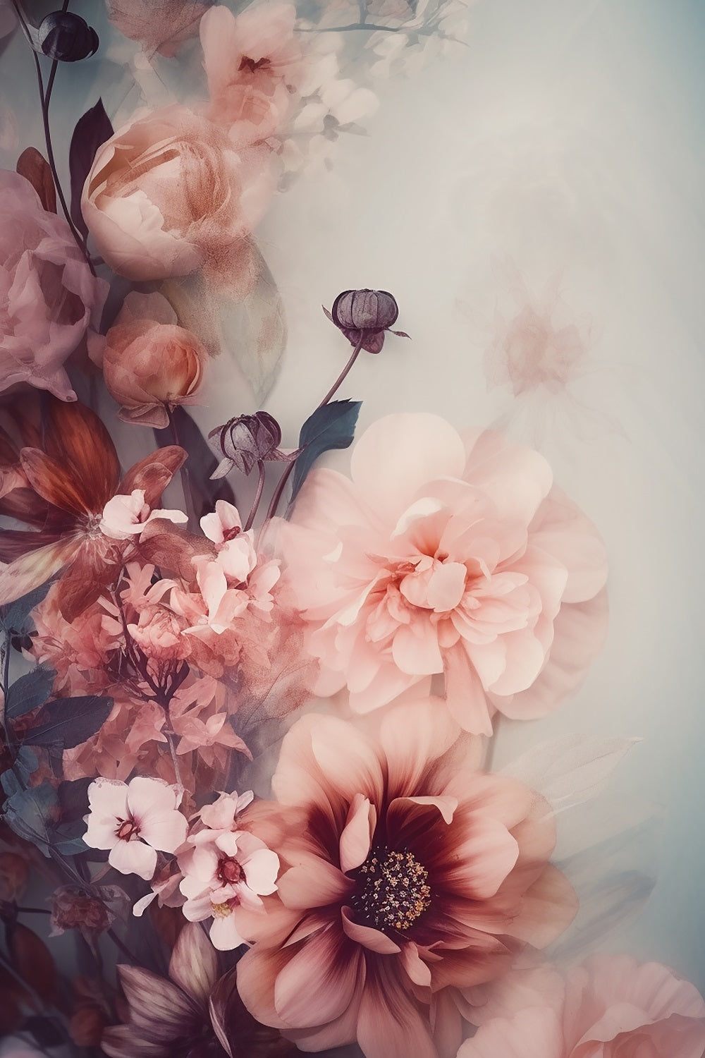 Fondali Di Maternita Sfondo Da Parete Con Fiori D'Arte BRP12-31