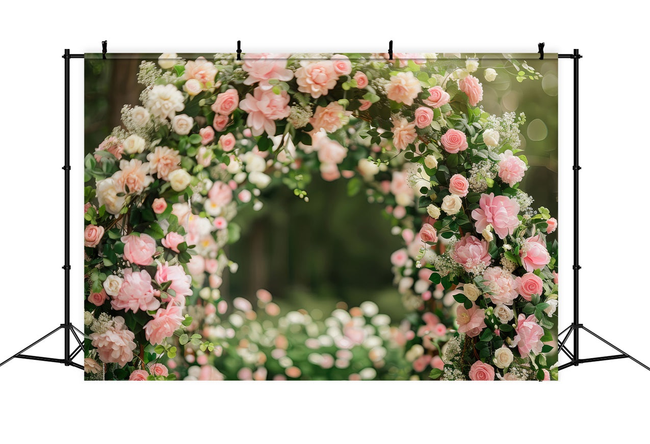 Sfondo Per Servizio Fotografico Di Maternita Sfondo Arco Adornato Di Rose BRP12-40