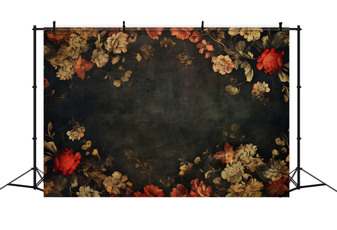 Sfondo Servizio Fotografico Maternita Sfondo Artistico Fiore Grigio Scuro BRP12-42