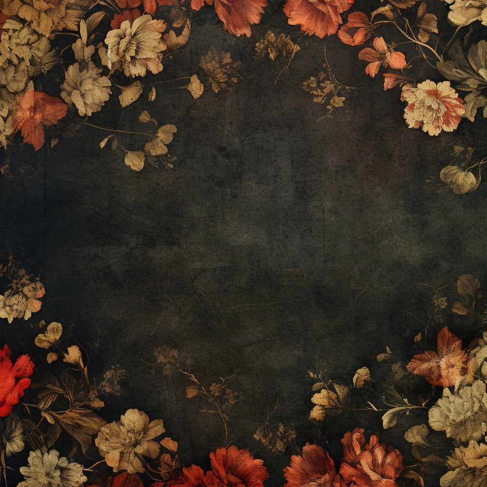 Sfondo Servizio Fotografico Maternita Sfondo Artistico Fiore Grigio Scuro BRP12-42