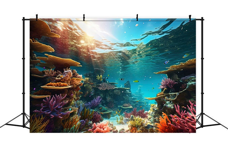 Sfondo Fotografico Sirena Sfondo Luminescente Dell'Oceano Profondo BRP12-52