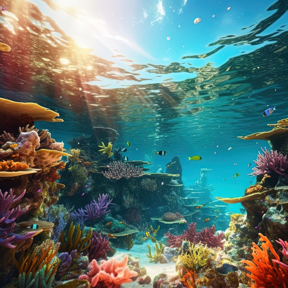 Sfondo Fotografico Sirena Sfondo Luminescente Dell'Oceano Profondo BRP12-52