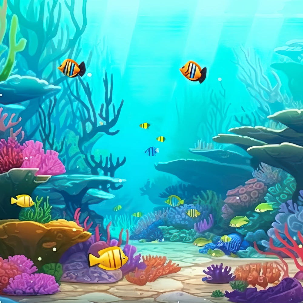 Sfondo Sirena Sfondo Vibrante Paesaggio Acquatico BRP12-53