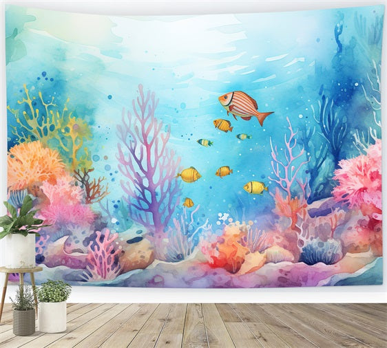 Sfondo Sirena Sfondo Colorato Di Vita Marina Subacquea BRP12-55