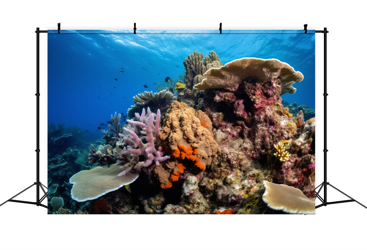 Sfondo Sirena Fai Da Te Fondale Lussureggiante Del Giardino Di Corallo Del Fondale Marino BRP12-57