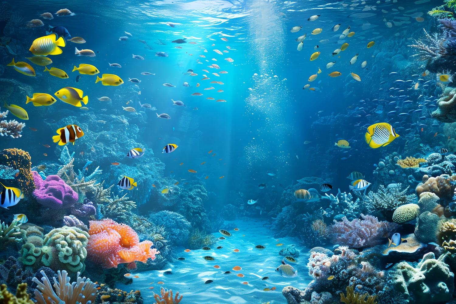 Sfondo A Forma Di Sirena Sfondo Di Piante Da Giardino Oceaniche Allegre Fai Da Te BRP12-61