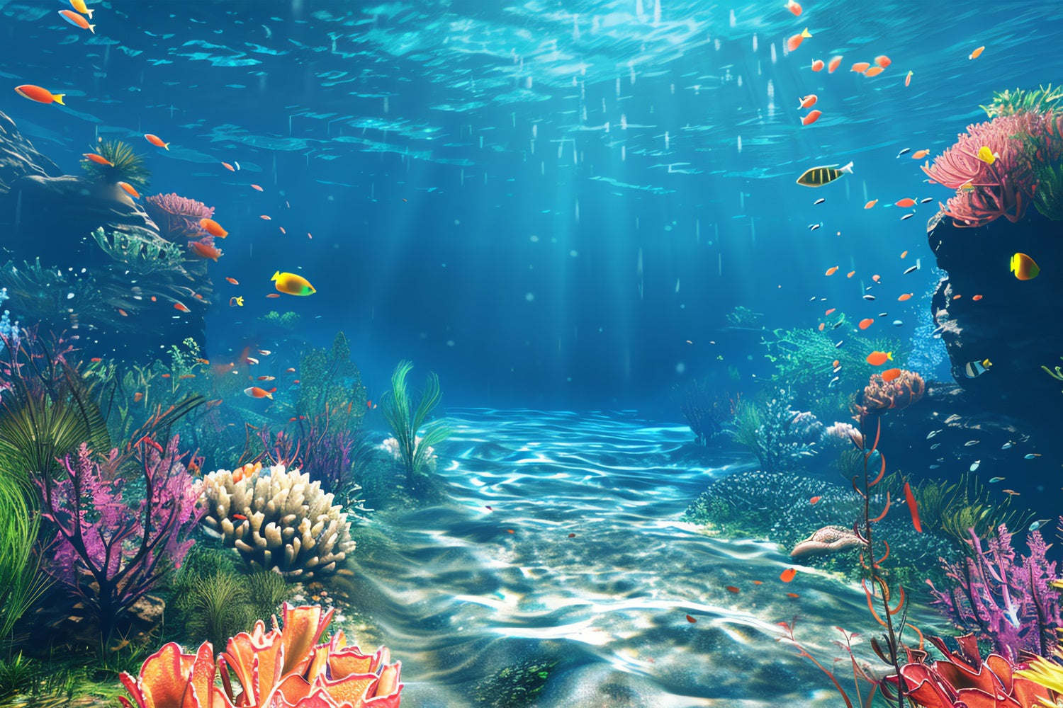 Fondali A Sirena Sfondo Colorato Per Il Nuoto Dei Pesci Della Barriera Corallina BRP12-64
