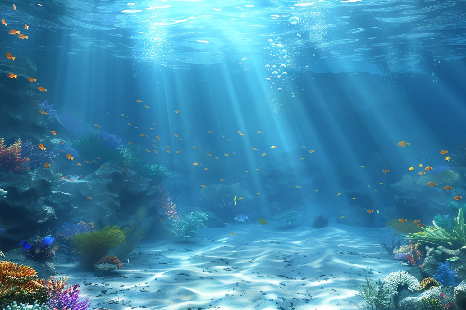 Sfondo Sirena Sfondo Vibrante Barriera Corallina Con Pesci Colorati BRP12-66