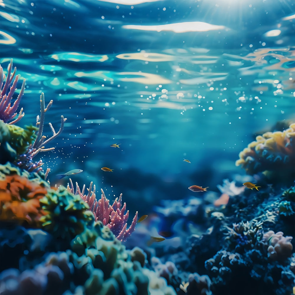 Sfondo A Tema Sirena Sfondo Vibrante Della Barriera Corallina Subacquea BRP12-69