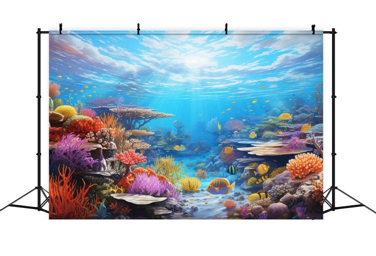 Sfondo Sirena Sfondo Colorato Corallo Pesci Tropicali BRP12-70