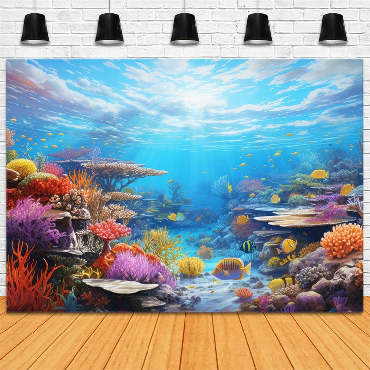 Sfondo Sirena Sfondo Colorato Corallo Pesci Tropicali BRP12-70