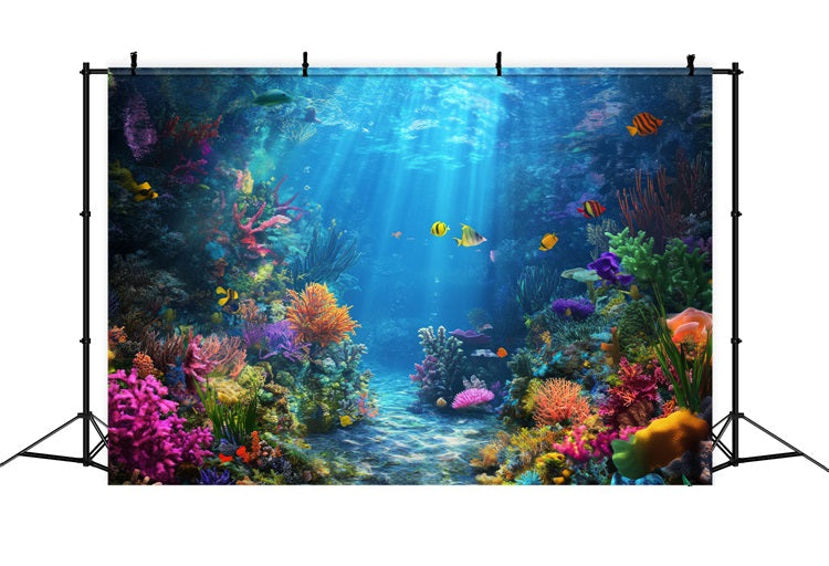 Sfondo Sirena Oceano Raggio Di Sole Coral Wonderland Sfondo BRP12-72