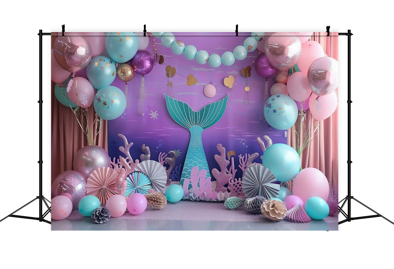 Sfondo Per Feste A Sirena Sfondo Per Decorazioni Con Palloncini Fantasy BRP12-79