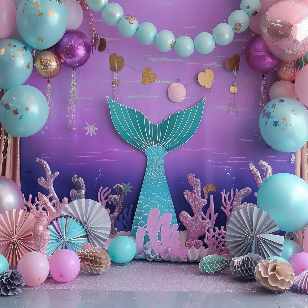 Sfondo Per Feste A Sirena Sfondo Per Decorazioni Con Palloncini Fantasy BRP12-79