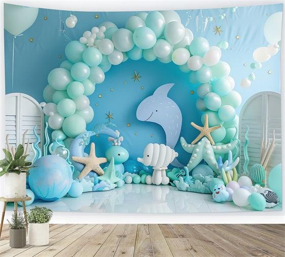 Fondali Per Feste A Sirena Delizioso Sfondo Per Palloncini Con Arco Oceanico BRP12-91