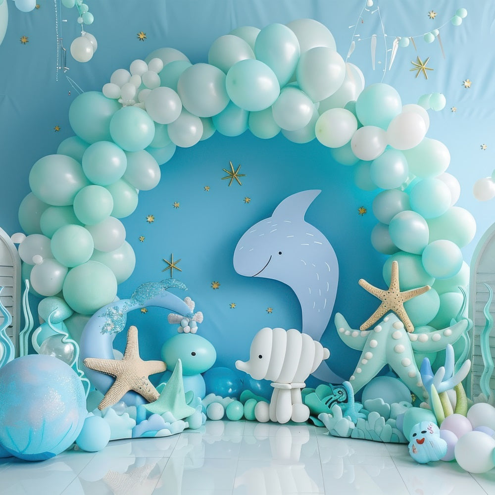 Fondali Per Feste A Sirena Delizioso Sfondo Per Palloncini Con Arco Oceanico BRP12-91