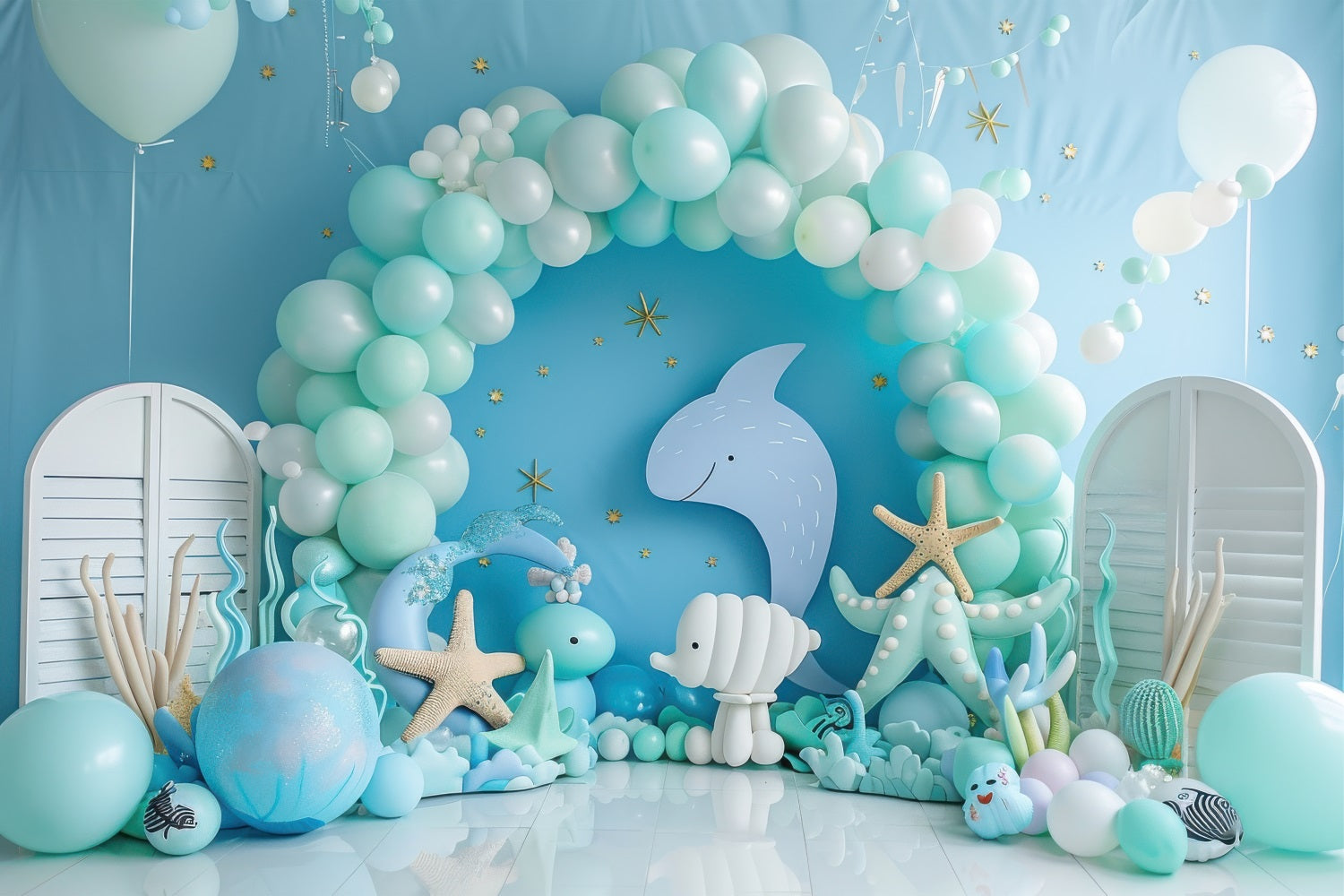 Fondali Per Feste A Sirena Delizioso Sfondo Per Palloncini Con Arco Oceanico BRP12-91