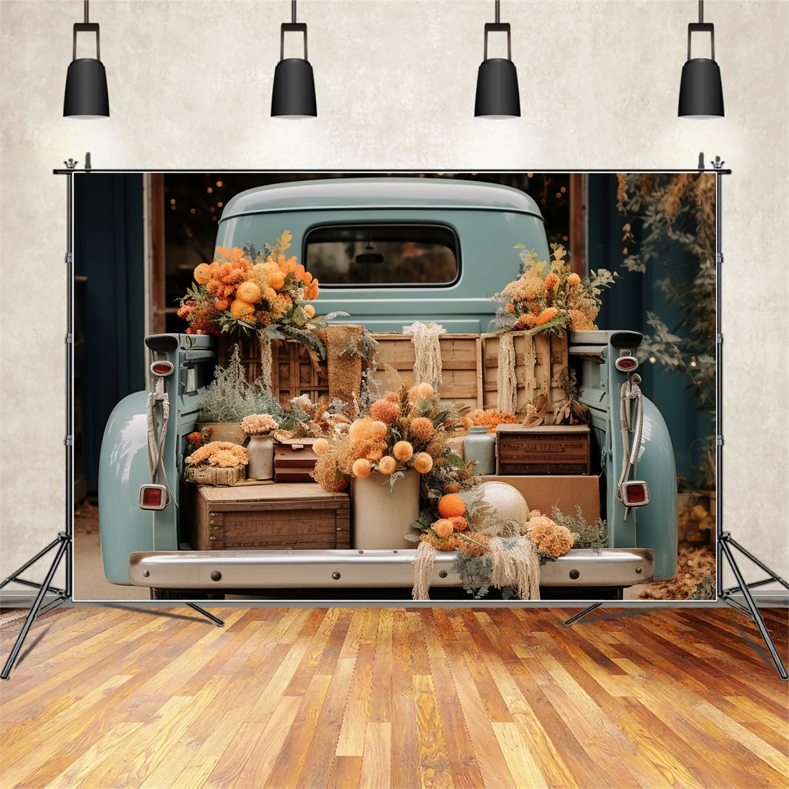 Camion Autunnale Con Sfondo Di Fiori BRP7-100