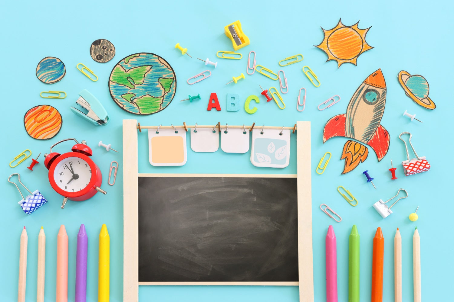 Sfondo Fotografico Per Il Rientro A Scuola Con Pianta Di Cancelleria BRP7-11