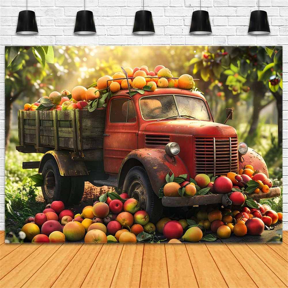 Sfondo Fotografico Per La Raccolta Delle Mele In Auto Autunnale BRP7-110