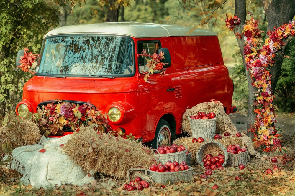 Sfondo Fotografico Autumn Leaf Red Car Apple BRP7-114