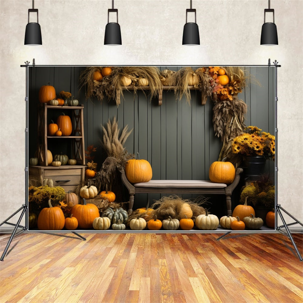 Sfondo Fotografico Con Canna Di Zucca Autunnale BRP7-127