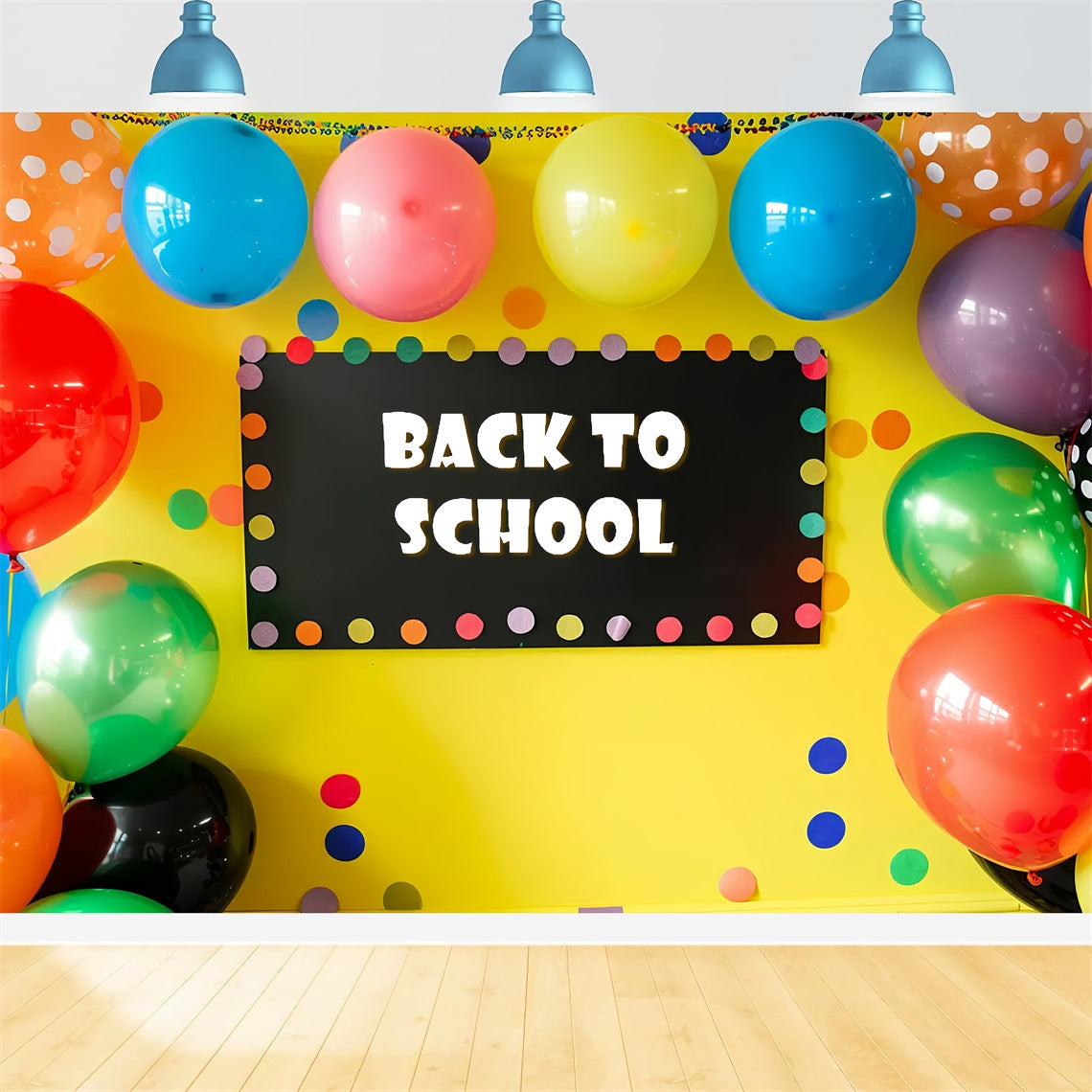 Sfondo Con Palloncino Da Muro Giallo Ritorno A Scuola BRP7-180