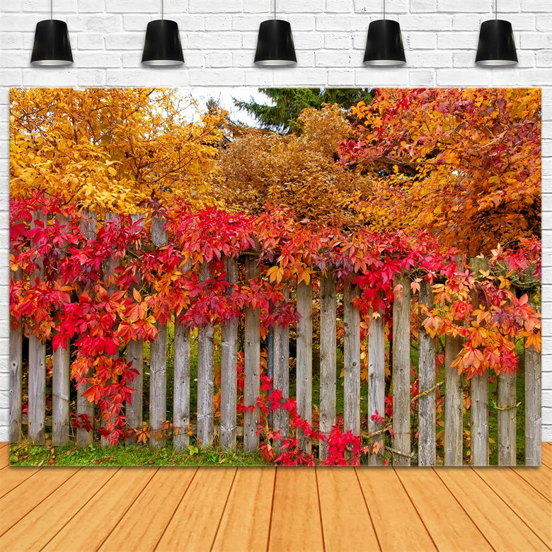 Recinzione Autunnale Con Sfondo Di Foglie Colorate BRP7-200