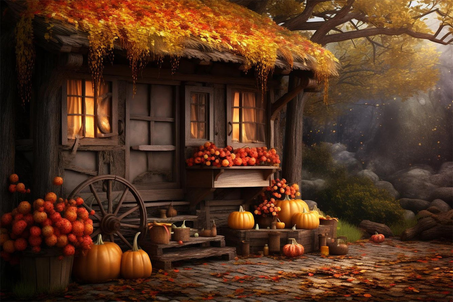 Sfondo Fotografico Autunnale Della Vecchia Zucca BRP7-73