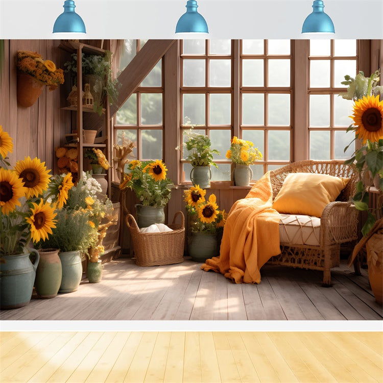 Sfondo Fotografico Per La Stanza Dei Girasoli Autunnali BRP7-76