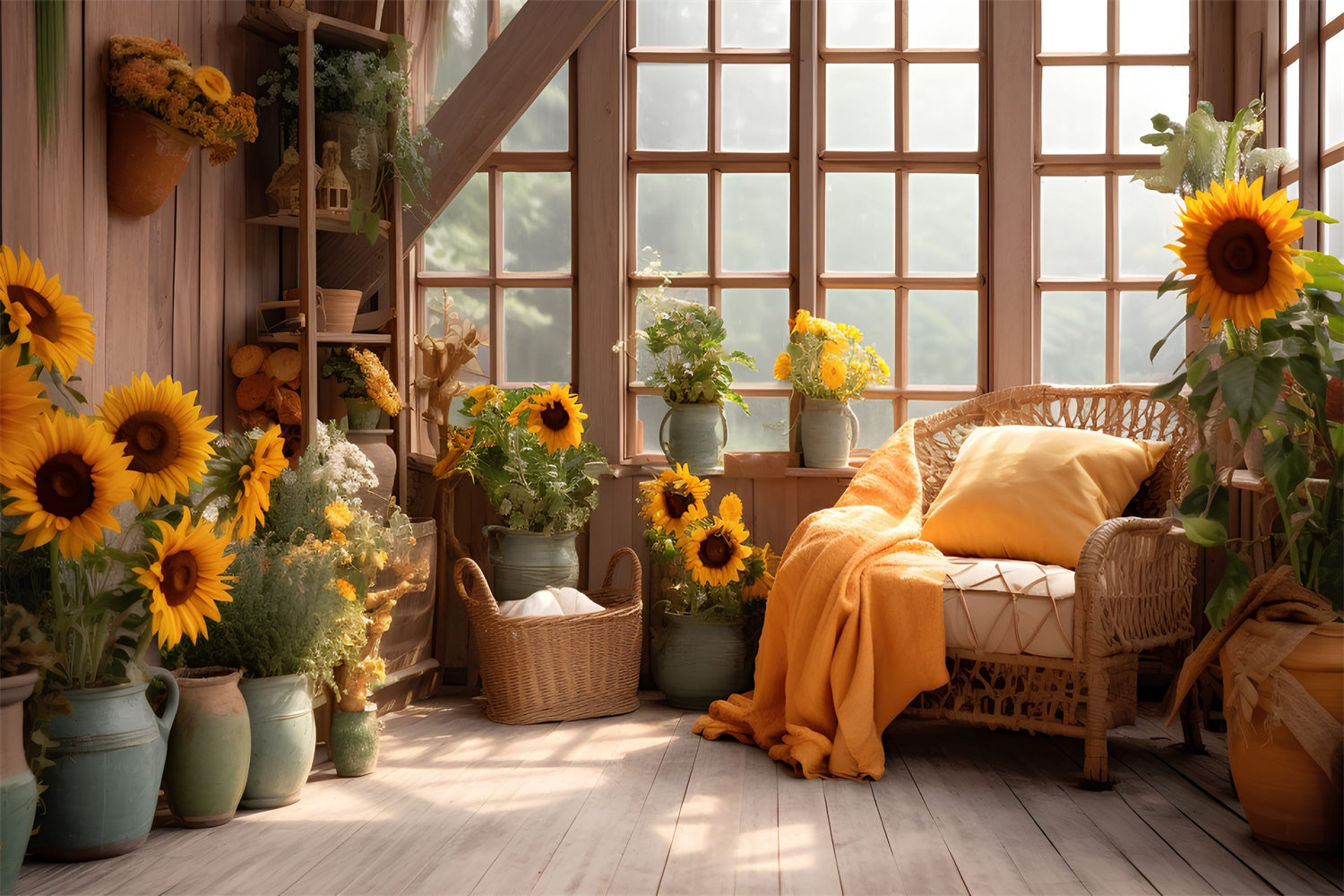 Sfondo Fotografico Per La Stanza Dei Girasoli Autunnali BRP7-76
