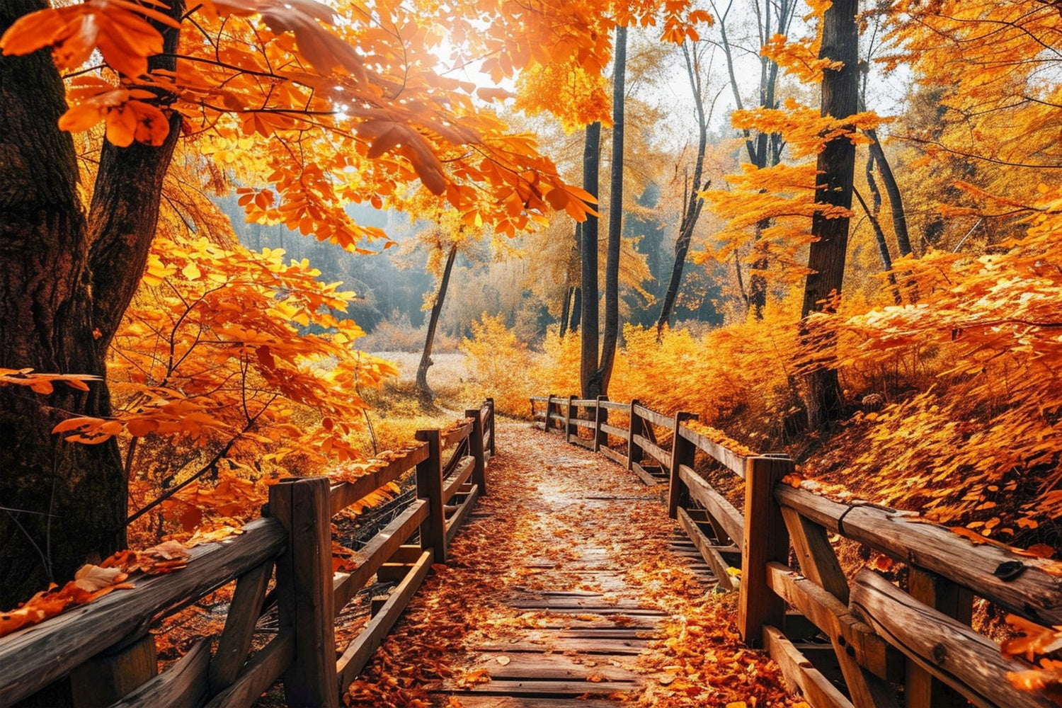 Sfondo Del Ponte Di Legno Marrone Acero Autunnale BRP7-83