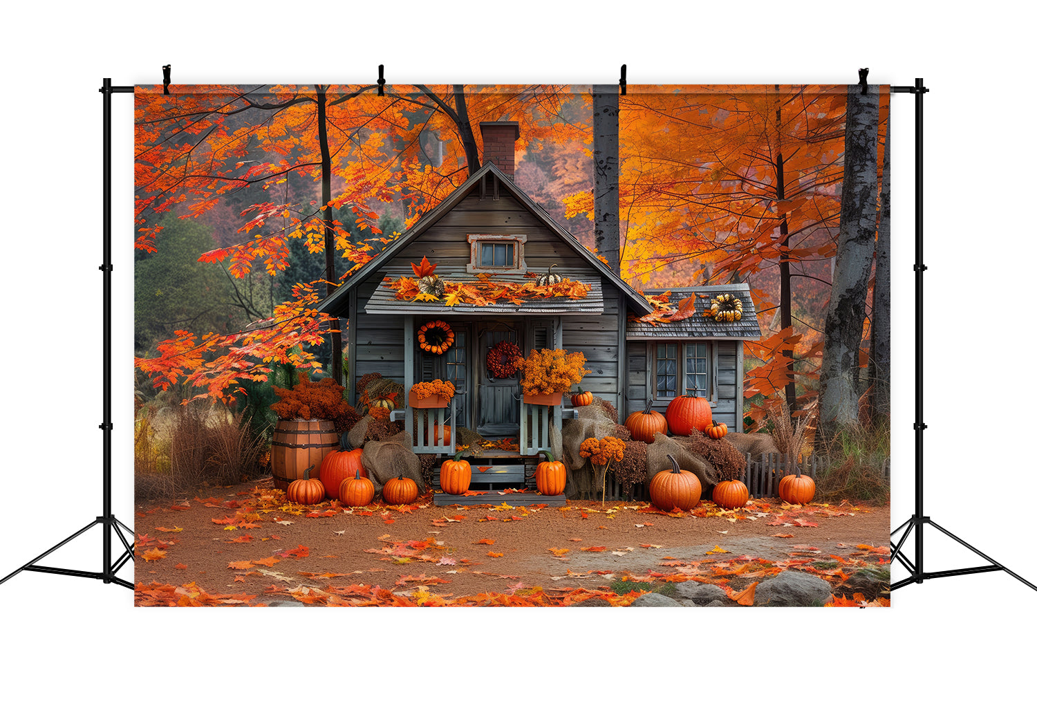 Sfondo Autunnale In Legno Di Zucca BRP7-89