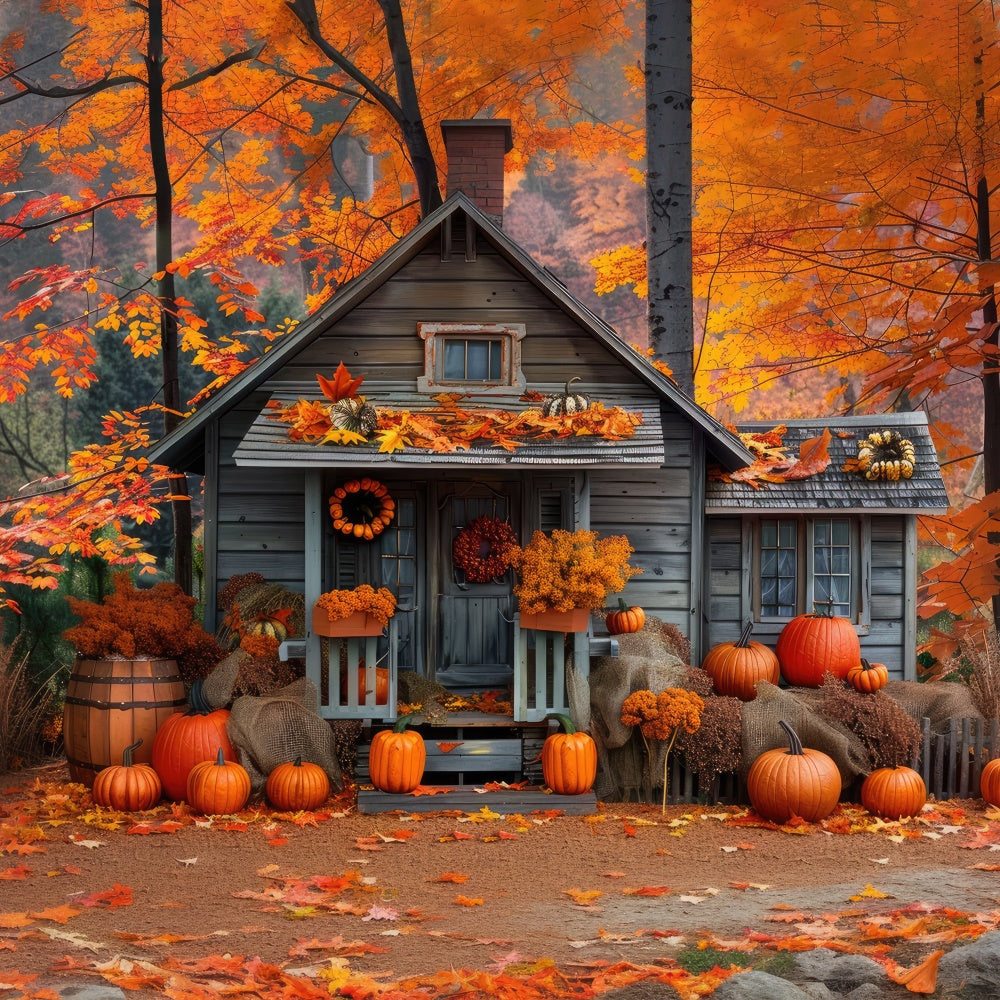 Sfondo Autunnale In Legno Di Zucca BRP7-89