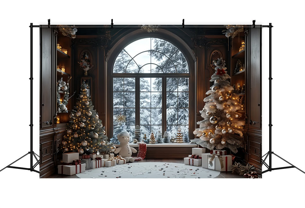 Sfondo Natalizio Accogliente Cabina Innevata BRP8-10
