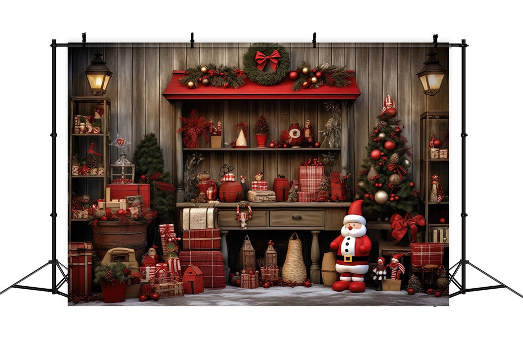 Sfondo Natalizio Dell'Accogliente Laboratorio Di Babbo Natale BRP8-100