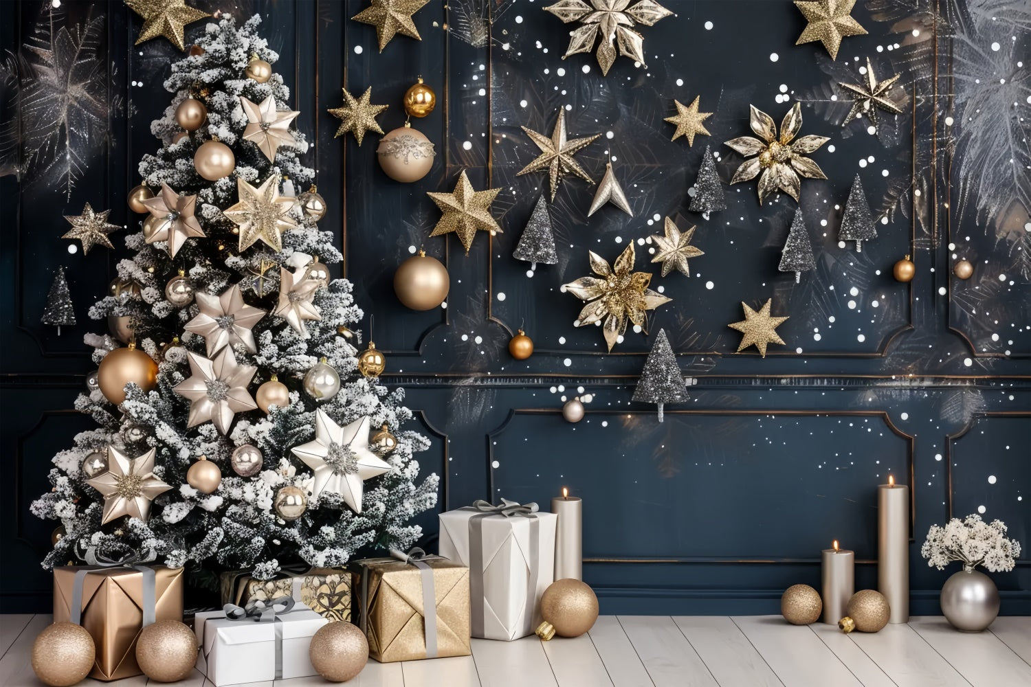 Albero Di Natale Con Sfondo Di Stelle BRP8-11